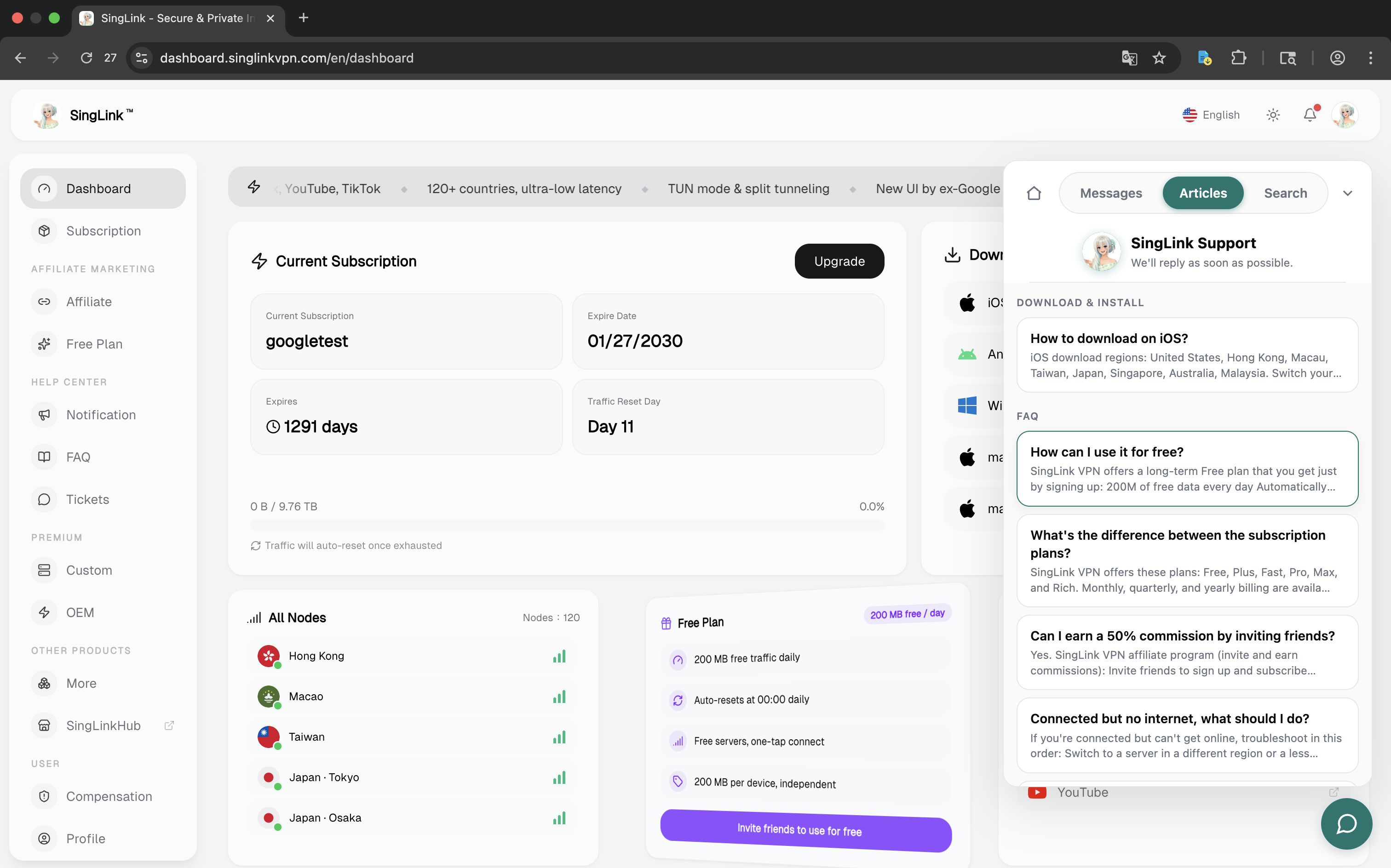 AskAIs in-widget help center with self-service articles